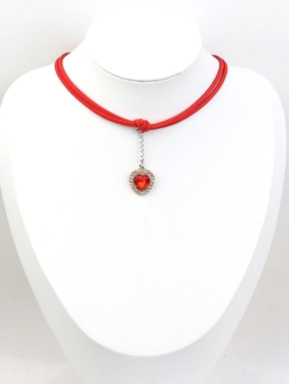 Heart Pendant Choker Necklace -